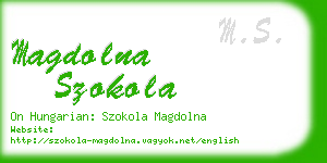 magdolna szokola business card